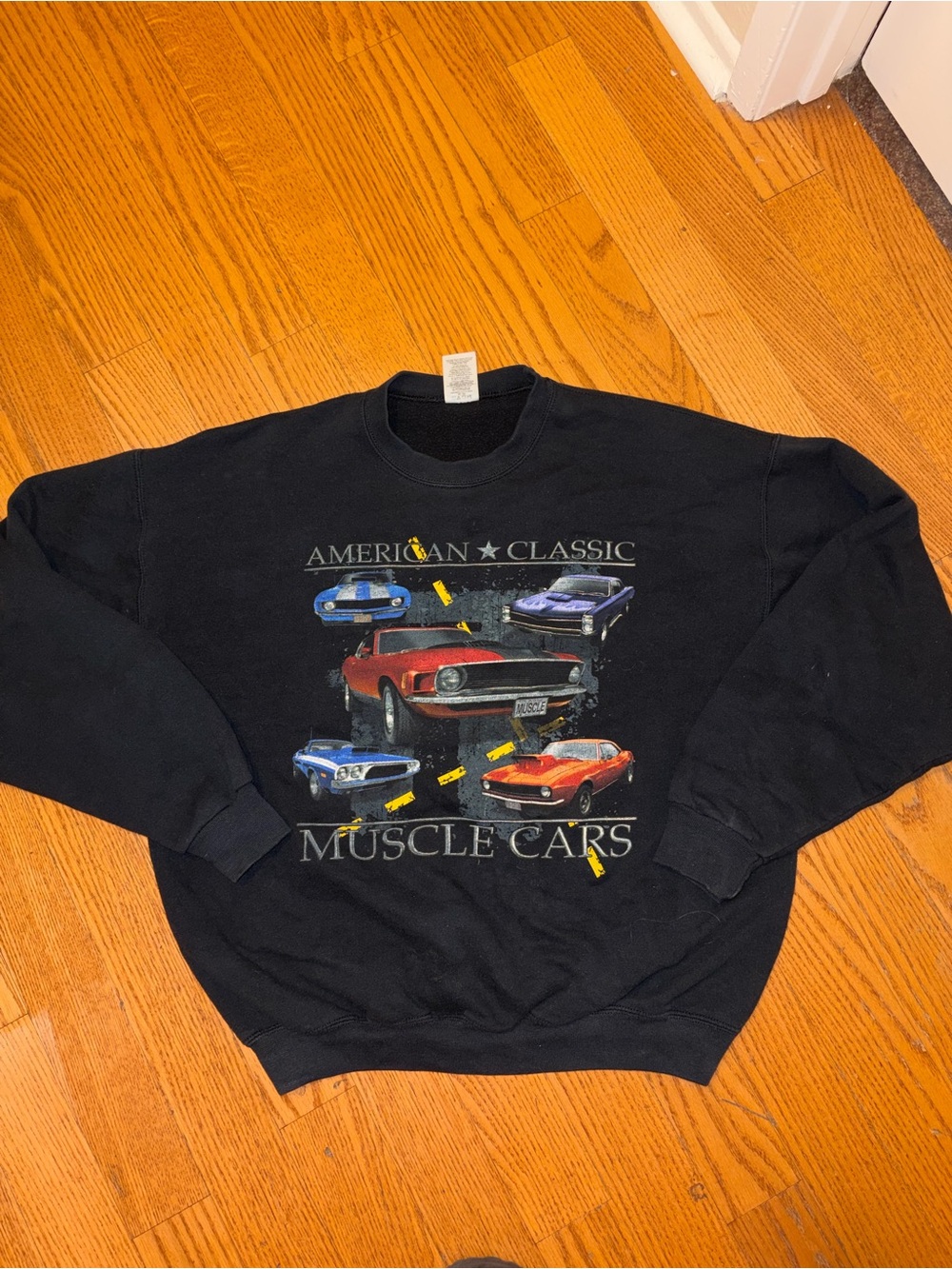 Vintage American Classic Muscle Cars Men's Black Crewneck Sweater